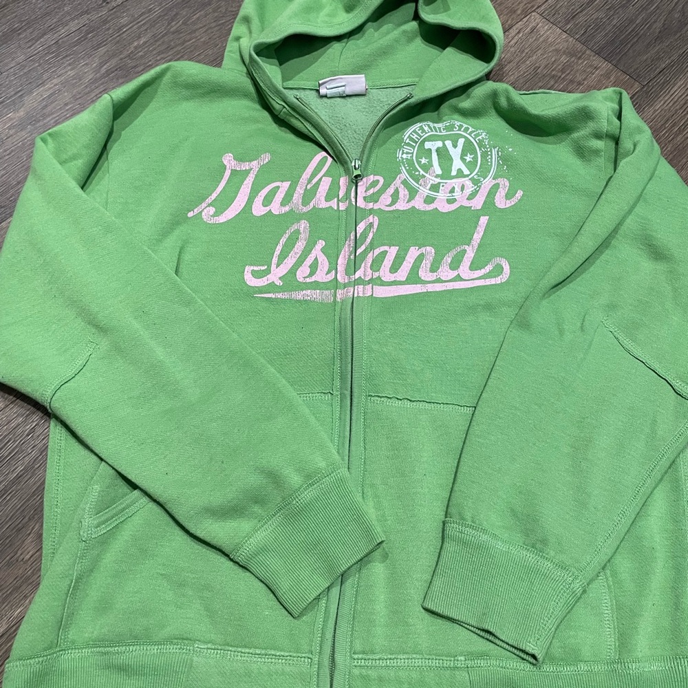 vintage galveston island zip up